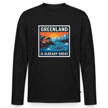 Le Groenland est déjà un paysage exceptionnel pour le kayak - T-shirt manches longues Premium bio Homme - noir - Devant - Nico (187cm)