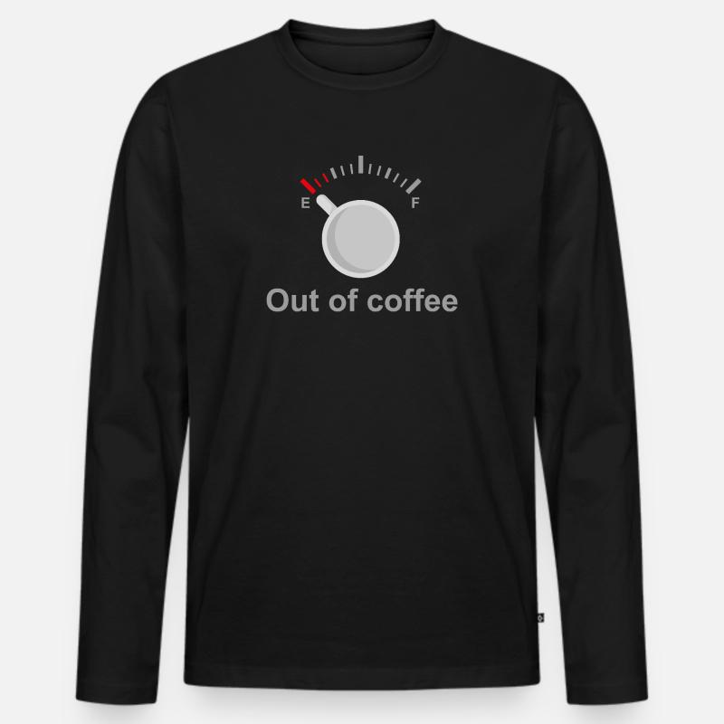 Kein Kaffee mehr - Männer Premium Bio Langarmshirt - Schwarz