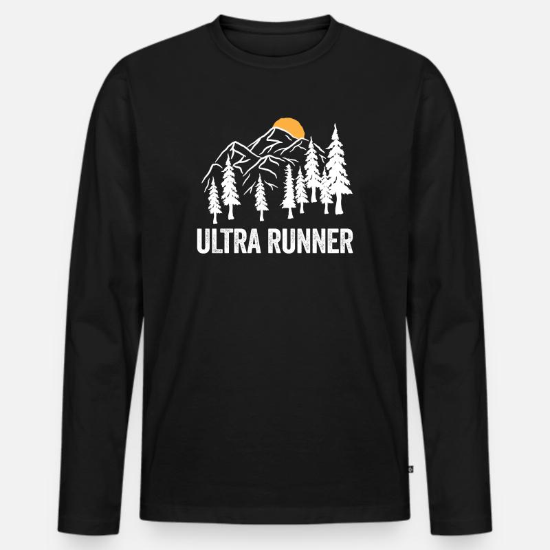 Ultra-Läufer - Männer Premium Bio Langarmshirt - Schwarz