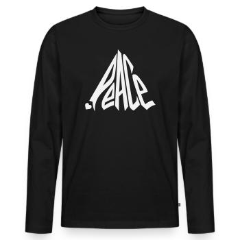 Peace Graffiti Heart Lettering - Men's Premium Organic Long Sleeve Shirt - black - Front - Nico (187cm)