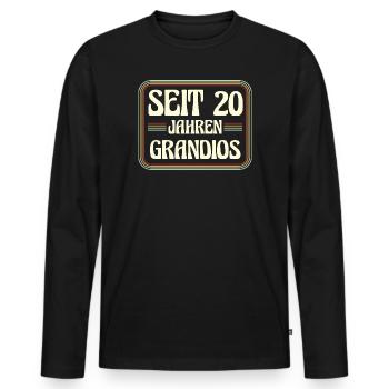 20 Years Old Birthday 20th Birthday - Men's Premium Organic Long Sleeve Shirt - black - Front - Nico (187cm)