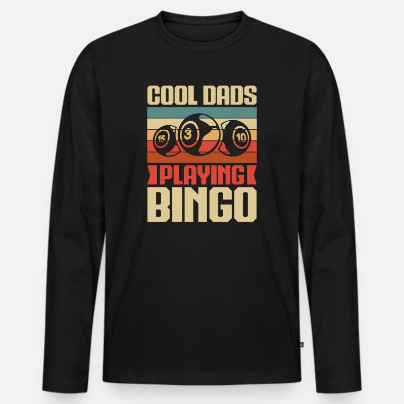 Bingo Game Cool Dads Playing Bingo - Männer Premium Bio Langarmshirt - Schwarz