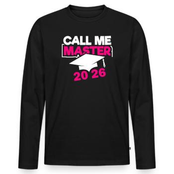 Master 2026 Abschluss Promotion Sponsion - Männer Premium Bio Langarmshirt - Schwarz - Vorne - Nico (187cm)