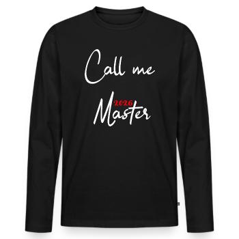 Master's Degree Graduation 2026 - Men's Premium Organic Long Sleeve Shirt - black - Front - Nico (187cm)