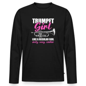 Trompettiste Fille Trompettiste - T-shirt manches longues Premium bio Homme - noir - Devant - Nico (187cm)