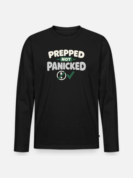Calmness beats panic, lifestyle, - Men's Premium Organic Long Sleeve Shirt - black