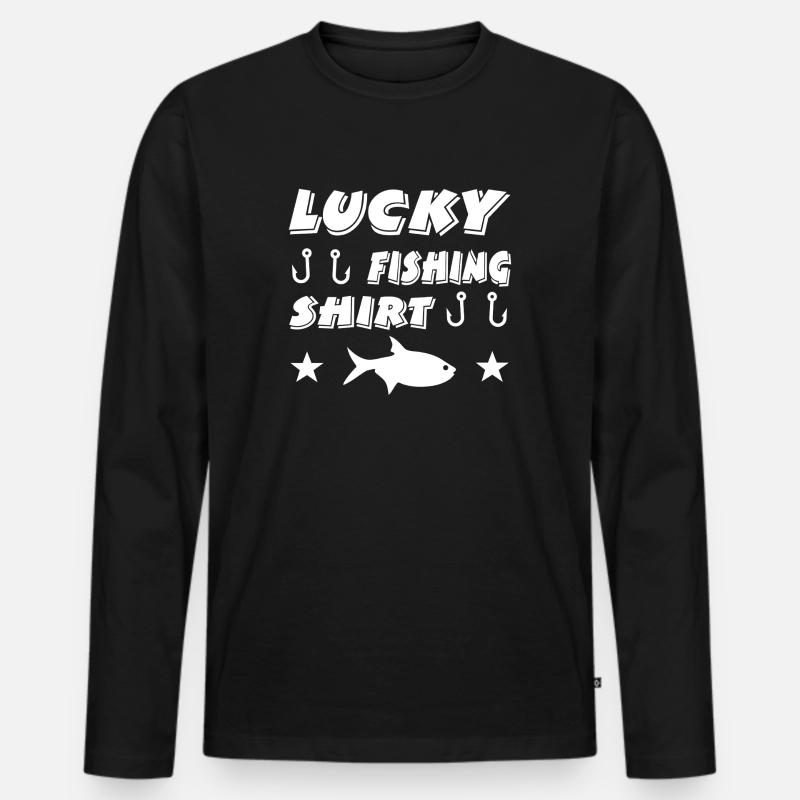 Angeln - Männer Premium Bio Langarmshirt - Schwarz