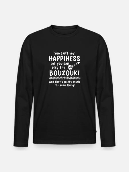 Bouzouki Hellas Happiness Greek Music Fun - Men's Premium Organic Long Sleeve Shirt - black