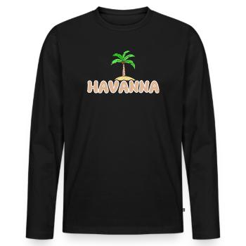 Gift for Havana - Men's Premium Organic Long Sleeve Shirt - black - Front - Nico (187cm)