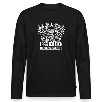 Je t’ai vu, je t’ai voulu, je t’ai eu - T-shirt manches longues Premium bio Homme - noir - Devant - Nico (187cm)
