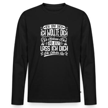 Je t’ai vu, je t’ai voulu, je t’ai eu - T-shirt manches longues Premium bio Homme - noir - Devant - Nico (187cm)