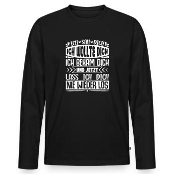 Je t’ai vu, je t’ai voulu, je t’ai eu - T-shirt manches longues Premium bio Homme - noir - Devant - Nico (187cm)