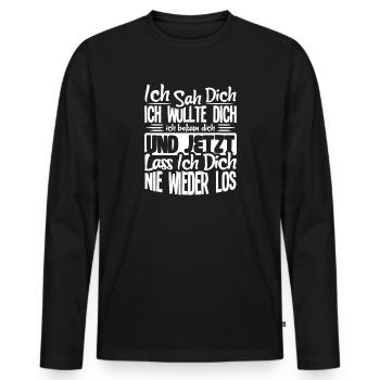 Je t’ai vu, je t’ai voulu, je t’ai eu - T-shirt manches longues Premium bio Homme - noir - Devant - Nico (187cm)
