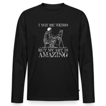 Funny Art Painter My Art Is Amazing Drawing Artist - Männer Premium Bio Langarmshirt - Schwarz - Vorne - Nico (187cm)