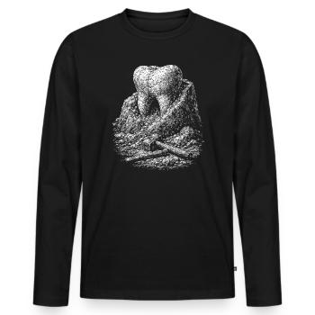 Tooth in the Rock Monochrome Relief - Men's Premium Organic Long Sleeve Shirt - black - Front - Nico (187cm)
