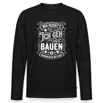 Je vais construire un motif d’artisanat - T-shirt manches longues Premium bio Homme - noir - Devant - Nico (187cm)