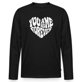 Pour toujours ensemble - Valentine White Retro Heart - T-shirt manches longues Premium bio Homme - noir - Devant - Nico (187cm)