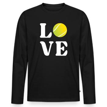 Tennis-Liebhaber - Männer Premium Bio Langarmshirt - Schwarz - Vorne - Nico (187cm)