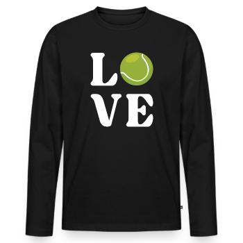 Amateur de tennis - T-shirt manches longues Premium bio Homme - noir - Devant - Nico (187cm)