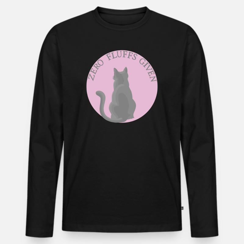 Katze mit Attitüde - Männer Premium Bio Langarmshirt - Schwarz