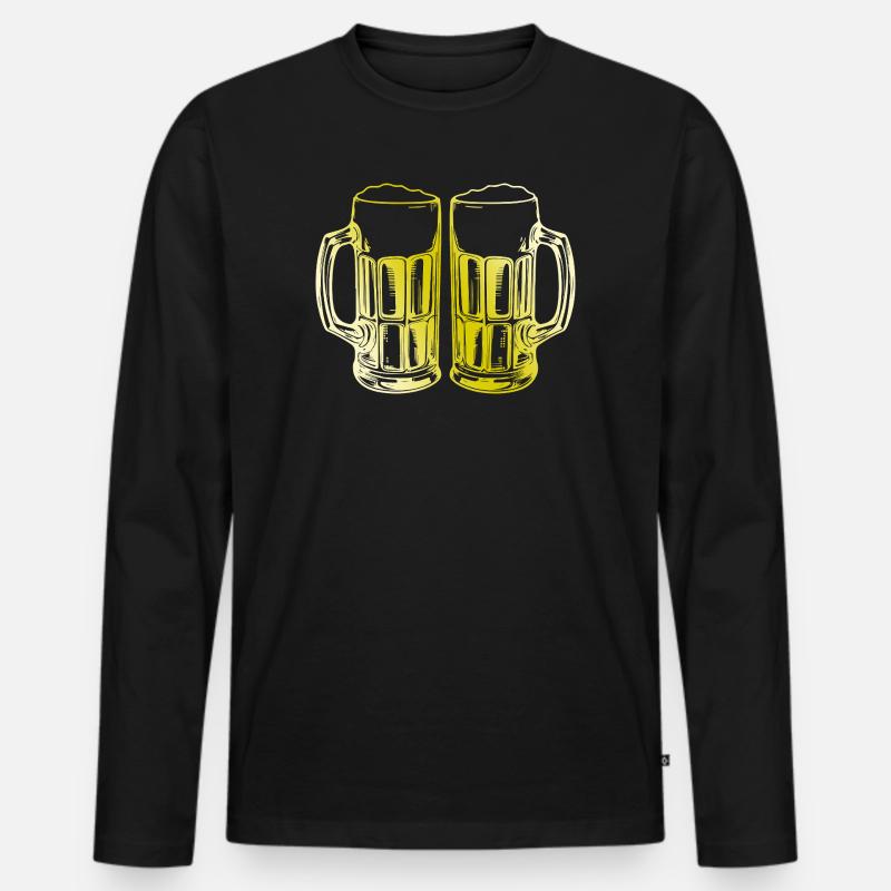 Bier Biergläser Anstoßen - Männer Premium Bio Langarmshirt - Schwarz