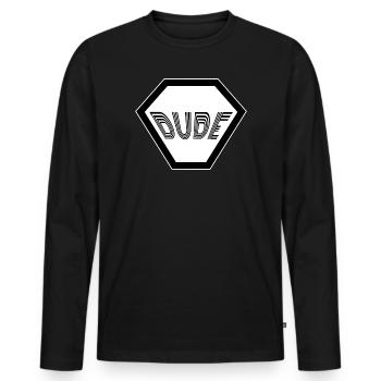 Dude Retro Man Bachelor Men Type Guy - Men's Premium Organic Long Sleeve Shirt - black - Front - Nico (187cm)