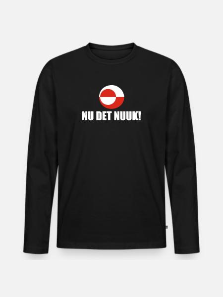 Greenland - Nu Det Nuuk - Denmark - Danmark - Men's Premium Organic Long Sleeve Shirt - black