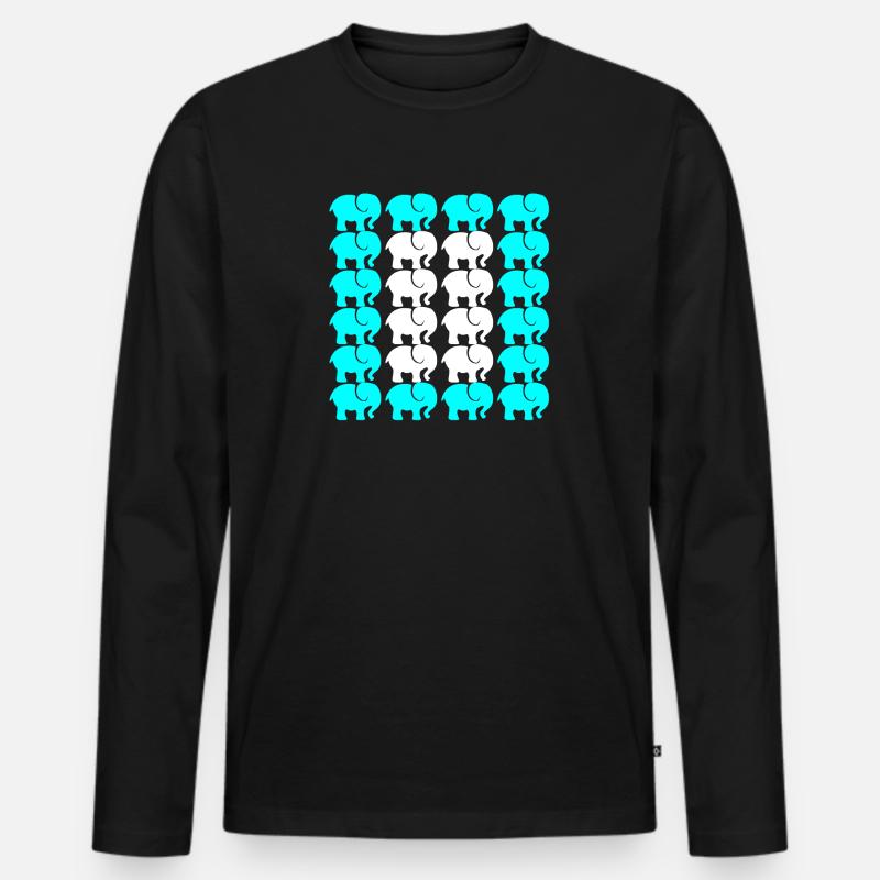 ELEFANT - Männer Premium Bio Langarmshirt - Schwarz