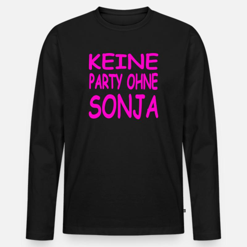 Sonja - Männer Premium Bio Langarmshirt - Schwarz