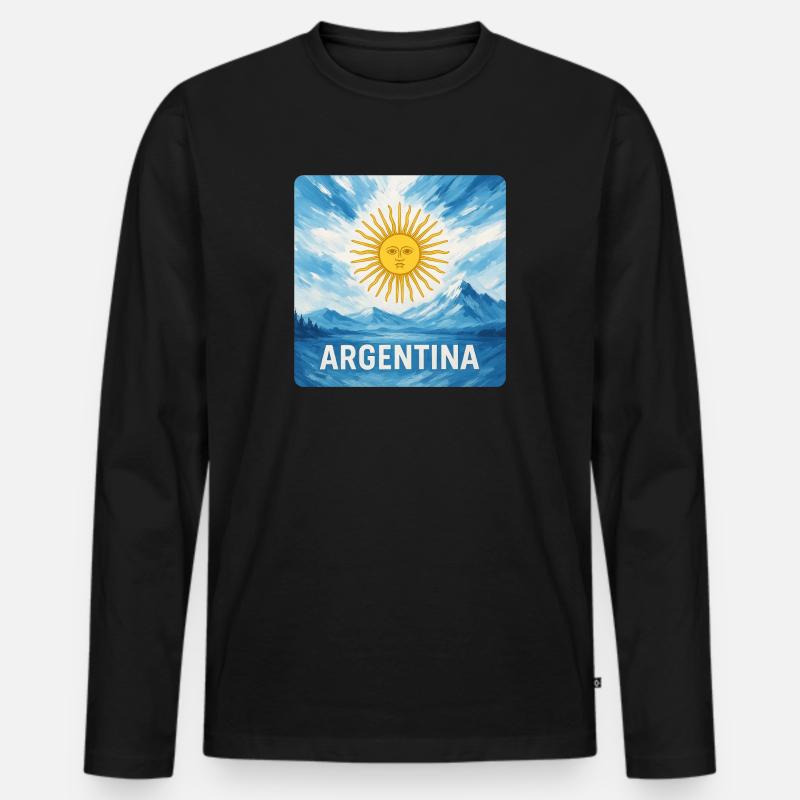 Argentinien Reise Design - Männer Premium Bio Langarmshirt - Schwarz