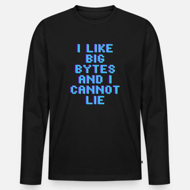 Ich mag große Bytes - Männer Premium Bio Langarmshirt - Schwarz