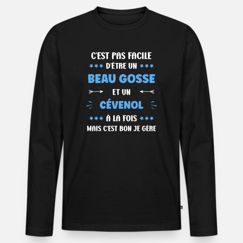 Gutaussehender Evennes-Junge zur gleichen Zeit - Männer Premium Bio Langarmshirt - Schwarz