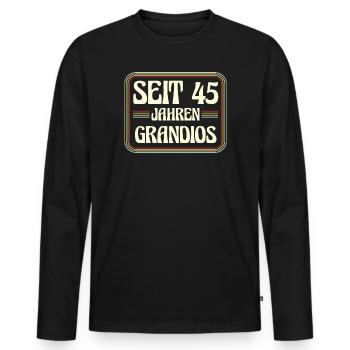 45 Jahre alt Geburtstag 45. Geburtstag - Männer Premium Bio Langarmshirt - Schwarz - Vorne - Nico (187cm)