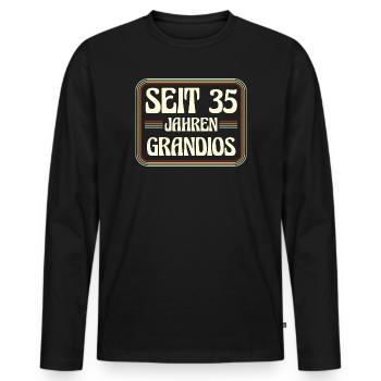 35 Jahre alt Geburtstag 35. Geburtstag - Männer Premium Bio Langarmshirt - Schwarz - Vorne - Nico (187cm)