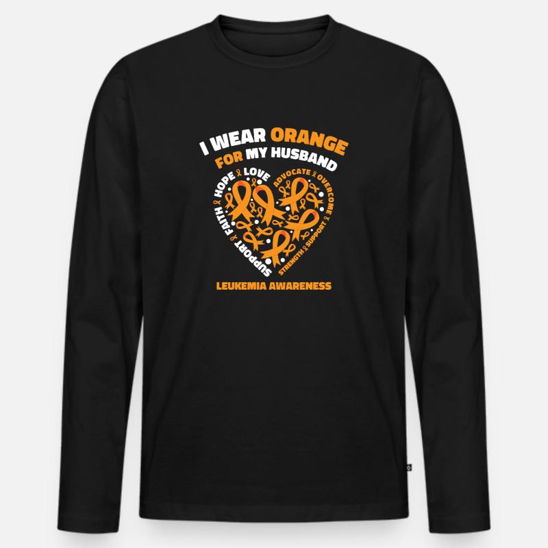  Starker Ehemann Mit Leukämie Hoffnung Und - Männer Premium Bio Langarmshirt - Schwarz