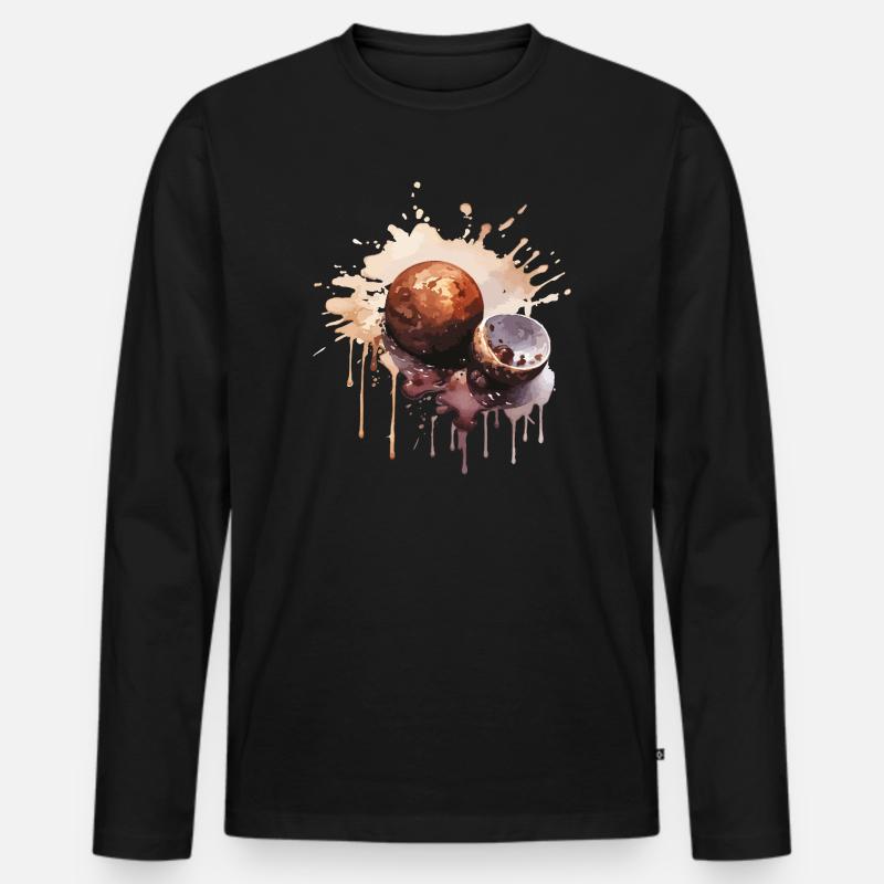 Schokolade Pralinen Süßigkeiten - Männer Premium Bio Langarmshirt - Schwarz