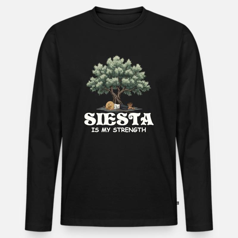 Siesta - Männer Premium Bio Langarmshirt - Schwarz