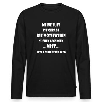 Motivation - T-shirt manches longues Premium bio Homme - noir - Devant - Nico (187cm)