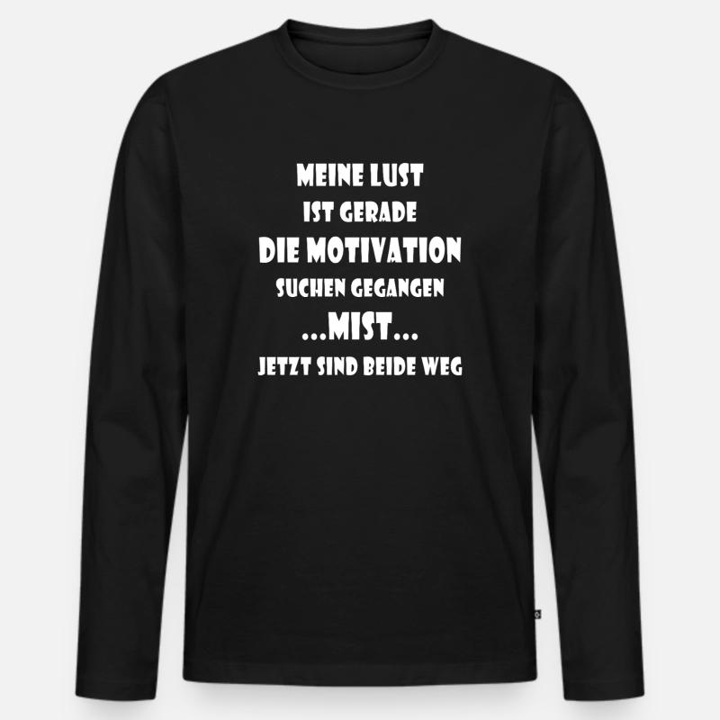 Motivation - Männer Premium Bio Langarmshirt - Schwarz