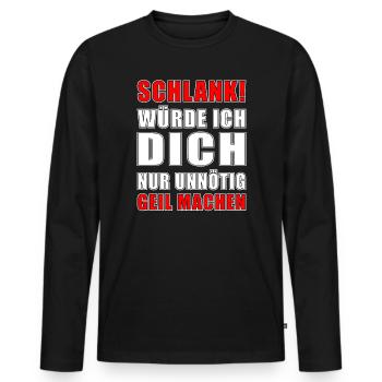 Dicton amusant - T-shirt manches longues Premium bio Homme - noir - Devant - Nico (187cm)