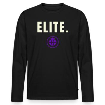 Elite. Success Edition - Royal Purple Crown - Männer Premium Bio Langarmshirt - Schwarz - Vorne - Nico (187cm)