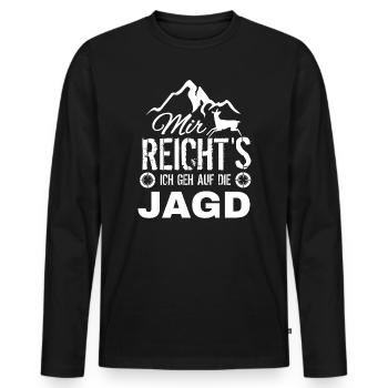 J’en ai assez du motif de chasse - T-shirt manches longues Premium bio Homme - noir - Devant - Nico (187cm)