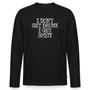Je ne me saoule pas, je me chauffe – désir - T-shirt manches longues Premium bio Homme - noir - Devant - Nico (187cm)