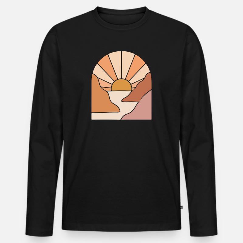 Sunlit Canyon Path - Männer Premium Bio Langarmshirt - Schwarz