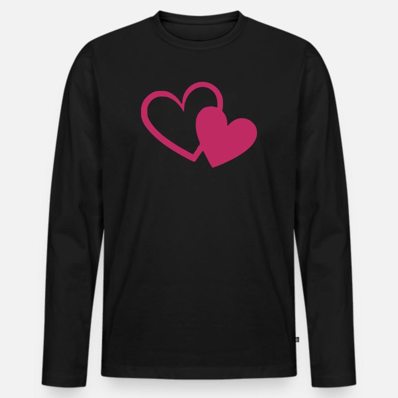 Valentinstag Herz rot Geschenk Valentinstag - Männer Premium Bio Langarmshirt - Schwarz