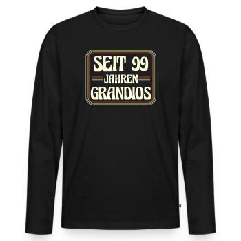 99 years old Birthday 99th birthday - Men's Premium Organic Long Sleeve Shirt - black - Front - Nico (187cm)