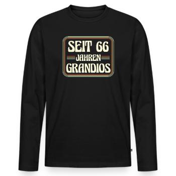 66 years old Birthday 66th birthday - Men's Premium Organic Long Sleeve Shirt - black - Front - Nico (187cm)