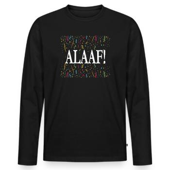 ALAAF ! Chemise de carnaval avec confettis - T-shirt manches longues Premium bio Homme - noir - Devant - Nico (187cm)