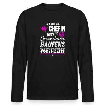 Chefin dieses besonderen Haufens Chefin Geschenke - T-shirt manches longues Premium bio Homme - noir - Devant - Nico (187cm)