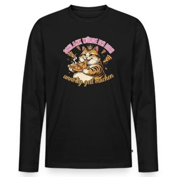 Schlank würde ich dich unnötig geil machen - Männer Premium Bio Langarmshirt - Schwarz - Vorne - Nico (187cm)